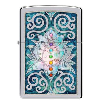 Зажигалка Zippo Lotus Flower с покрытием High Polish Chrome (48592)