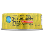 Sustainable Seas, Кусочки светлого тунца в воде, без добавления соли, 142 г (5 унций)