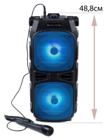 Портативная колонка BT SPEAKER KTS-1076 Bluetooth, с микрофоном для караоке, FM, MP3 и подсветкой синяя