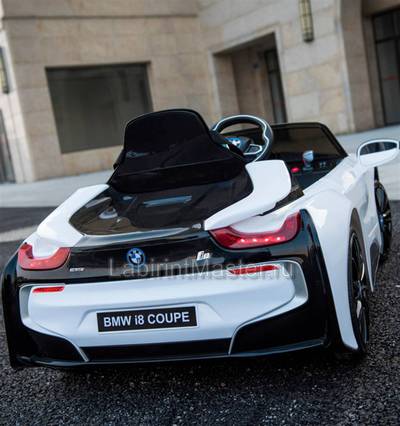 Детский электромобиль "BMW i8" 6V, белый