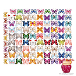 Вафельные бабочки разноцветные двухсторонние, 10 шт.