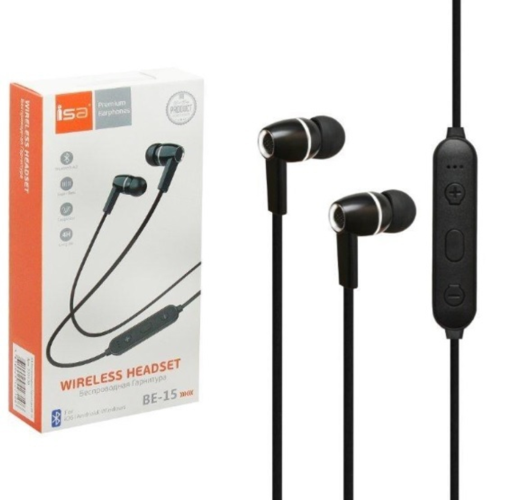 Спортивные наушники Bluetooth BE-15 (черный)