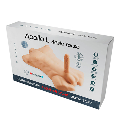 SILEXD Apollo L - Торс с фаллоимитатором, телесный, 7'