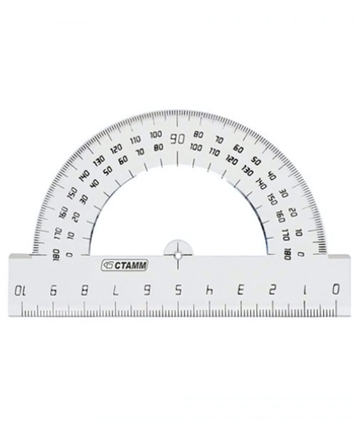 Транспортир 10см прозрачный (Стамм )