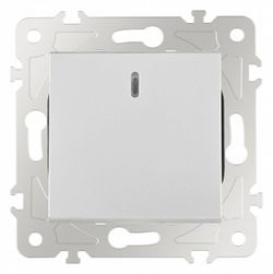 Выключатель одноклавишный с подсветкой без рамки Arte Milano 203 203.31-1.silver