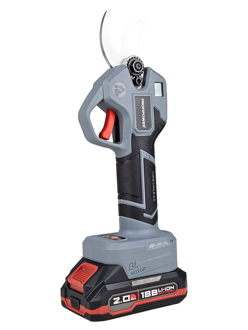 Аккумуляторный бесщеточный садовый секатор PROFIPOWER MKGSP-18V (18В,Li-ion-2шт, 2.0Ач, З/У, в кейсе)