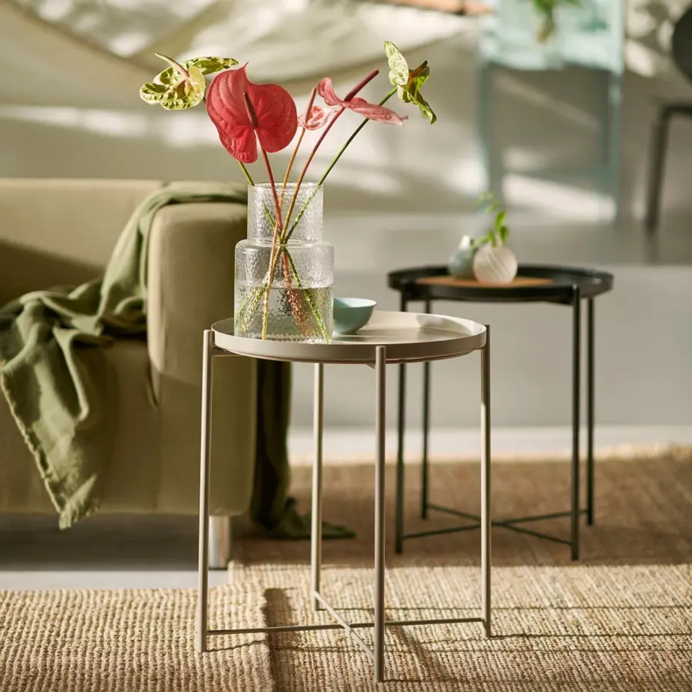 Стол сервировочный - IKEA GLADOM/ИКЕА ГЛАДОМ, 45х45х53 см, темный серо-бежевый