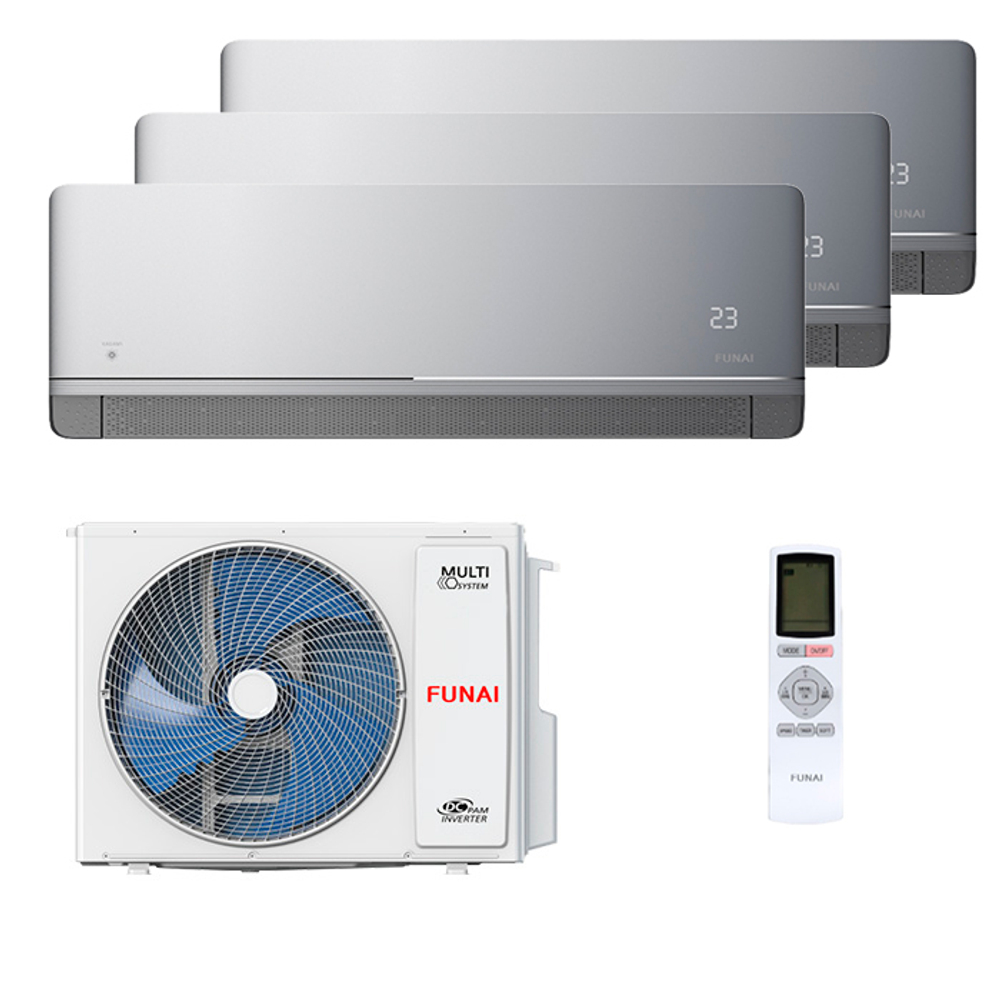 Мультисплит система на 3 комнаты Funai RAM-I-KM25HP.W01/S x 3 / RAM-I-3OK60HP.01/U