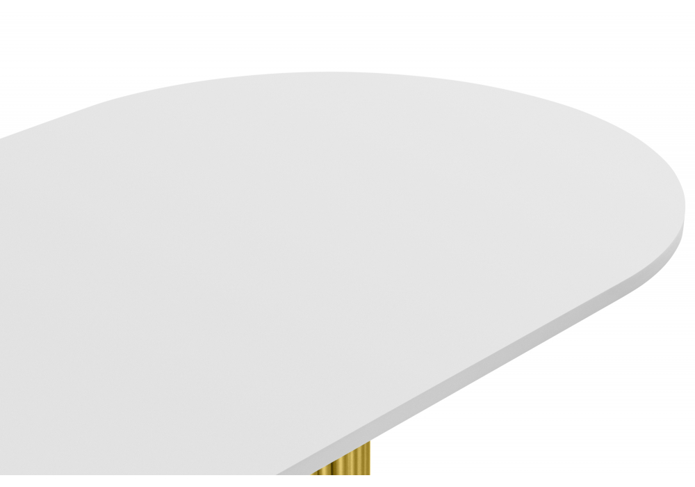 Стол деревянный Woodville Барон О 180 х 90 белая пленка шагрень, золотые ноги