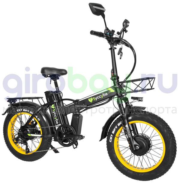 Электровелосипед Syccyba F10 Pro Dual 48V/23Ah (полный привод) - Желтый обод фото 111 №2 222