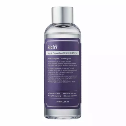 Dear, Klairs Тонер для лица смягчающий - Supple preparation unscented toner, 180мл