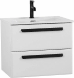 Тумба с раковиной Cezares ECO-CER-N 60 ECO-CER-N-600-2C-SO-BL белая глянцевая
