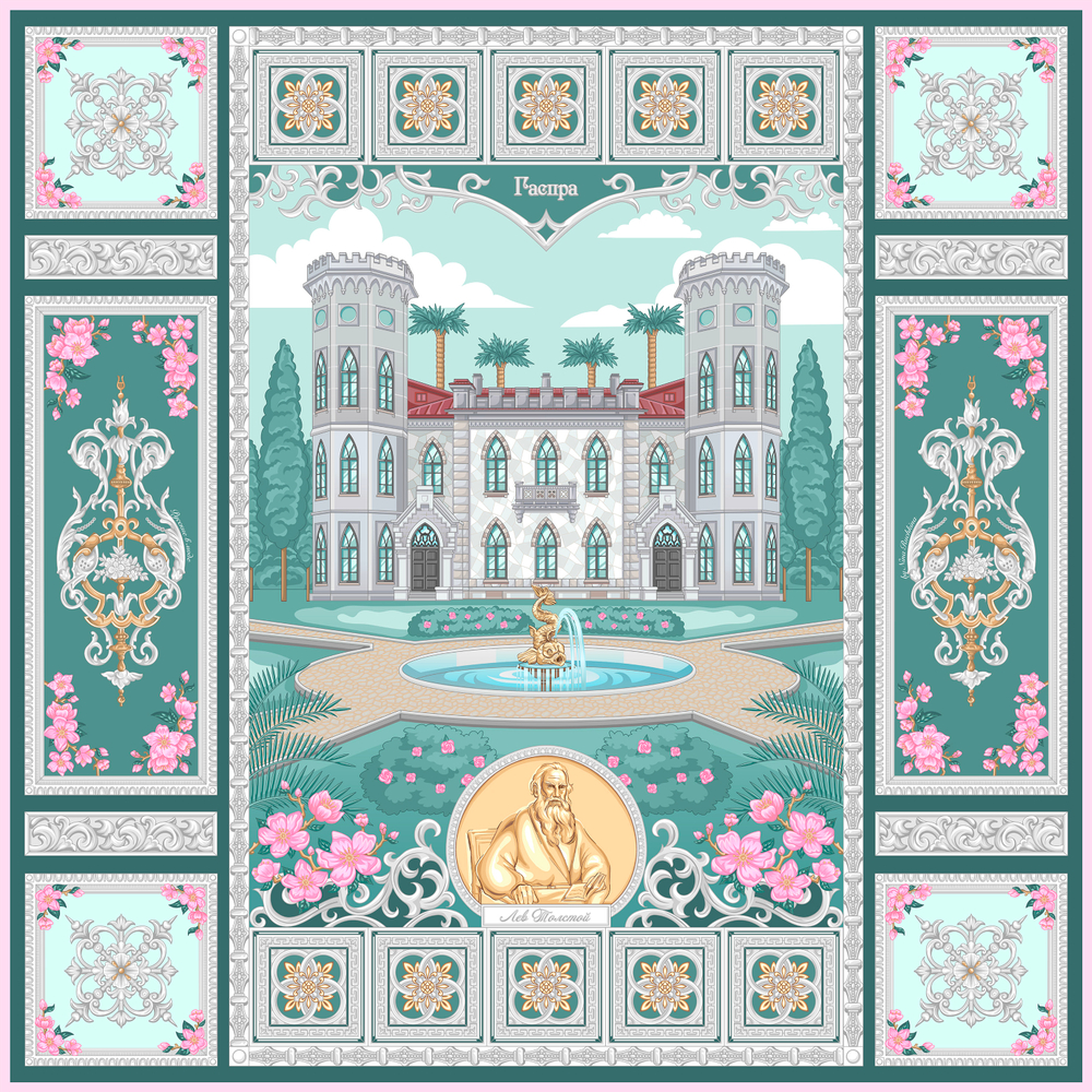 Платок «Романтическая Александрия» зеленый