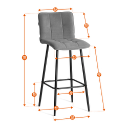 Барный стул  Bari/Бари экокожа , бежевый, 45х56х110 см