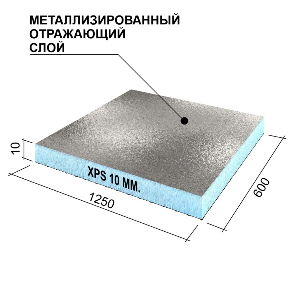 Панель теплоизоляционная Ruspanel RPG Foil 1250х600х10 мм