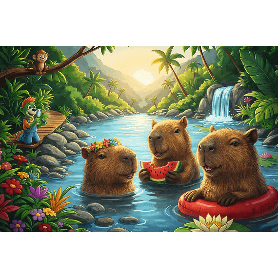 Pazl \ Puzzle \ Пазлы Puzzles - "160" Inspired By Trends - Capybaras / KAZSTUDIO SA The Treflik Family