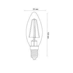 LED-C35-5W-NW-E14-CL-DIM GLA01TR Лампа светодиодная диммируемая. Форма свеча. прозрачная. Серия Air. Белый свет 4000K. Картон. ТМ Uniel