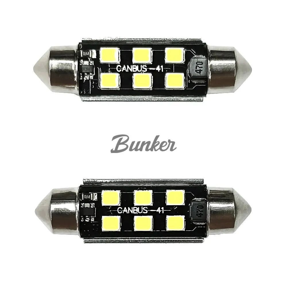 Светодиодная автомобильная LED лампа TaKiMi SJ-2835-6SMD 41mm,Белый,Не полярная,12V