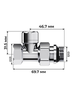 Набор термостатический для радиатора прямой 1/2 Design М30х1.5 Хром Royal Thermo