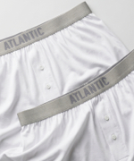 Мужские трусы боксеры Atlantic, набор из 2 шт., пима хлопок, белые, Basic 2BMB-005