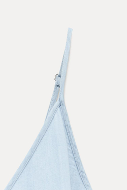 ZARA СТРУЯЩЕЕСЯ ОБЪЕМНОЕ ПЛАТЬЕ, ГОЛУБОЙ