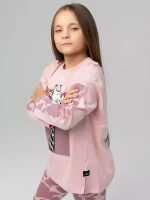 Розовый костюм для девочки на весну с леггинсами