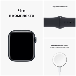 Apple Watch SE 2024 GPS 40mm Midnight Aluminum Case with Sport Band Midnight (Спортивный ремешок цвета Тёмная ночь) (S/M, 130–180 mm) MXE73