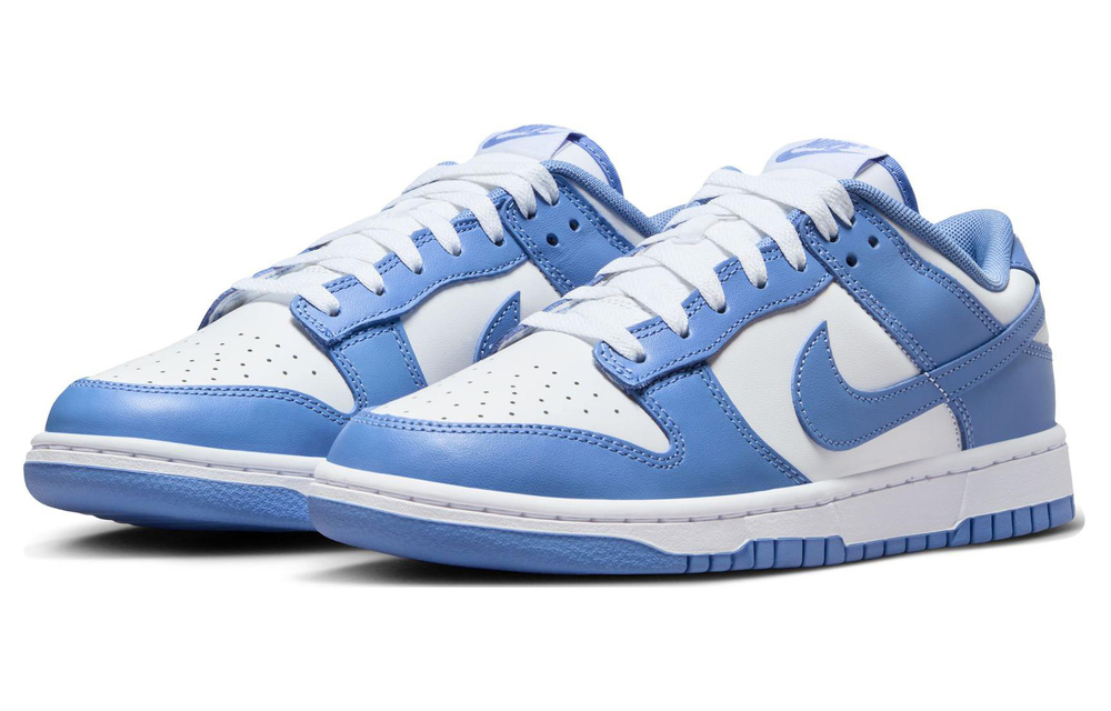 Nike Dunk Low "Polar Blue" leather non-slip shock-absorbing low-top sneakers for men and women with the same white and blue