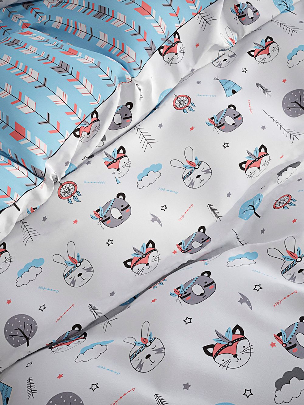 Пододеяльник бязь Сказка "Индейцы/Индейцы (компаньон)" 1,5-спальный на молнии 145x205 см