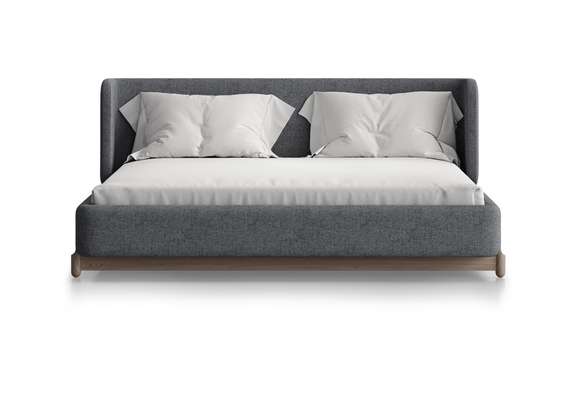 Кровать Basic спальное место 160*200 см (серый, рогожка)