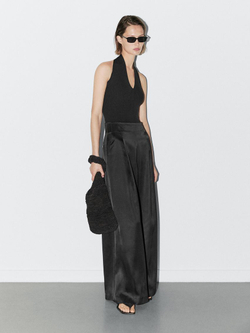 Massimo Dutti Трикотажное боди с V-образным вырезом - Studio, черный