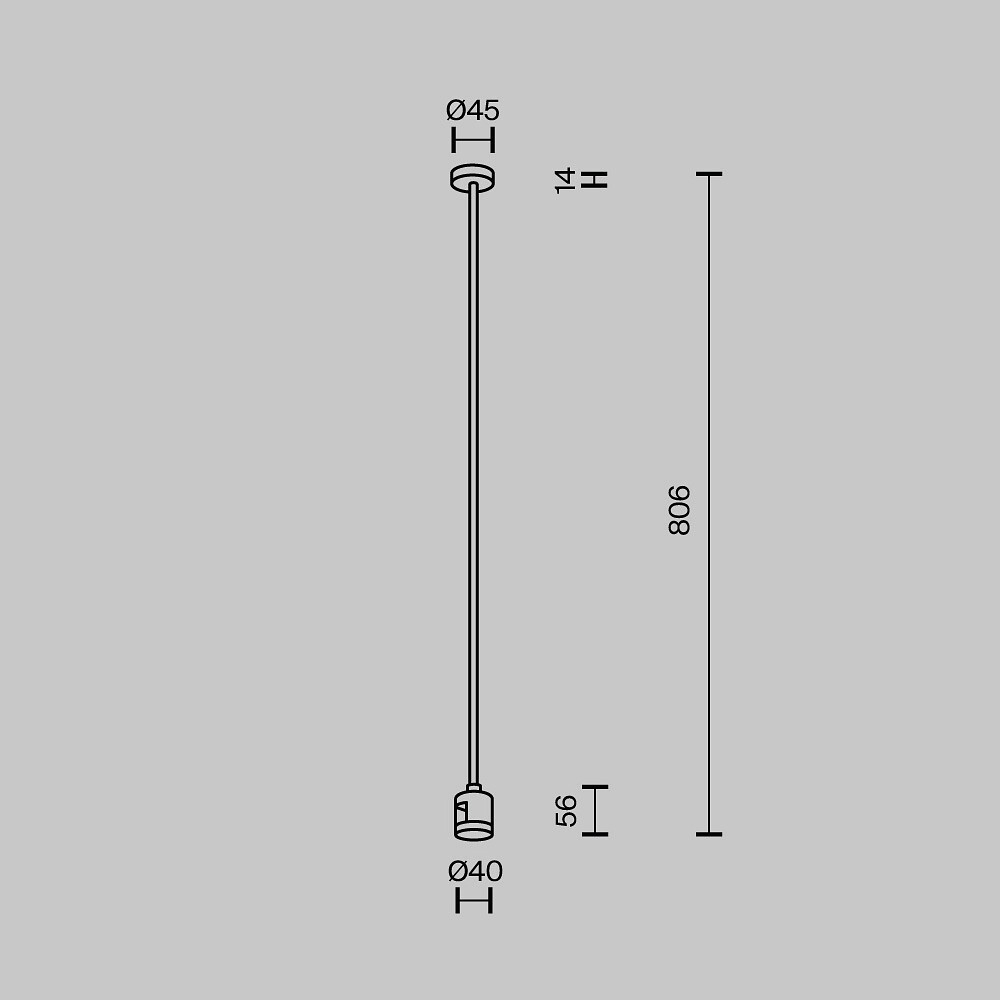 Основание на штанге Maytoni Accessories for tracks Flarity TRA159C-IPCL1-B