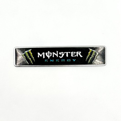 Наклейка Monster Energy объемная полиуретановая (шильдик Монстер энерджи, 12х2см). Черная с принтом