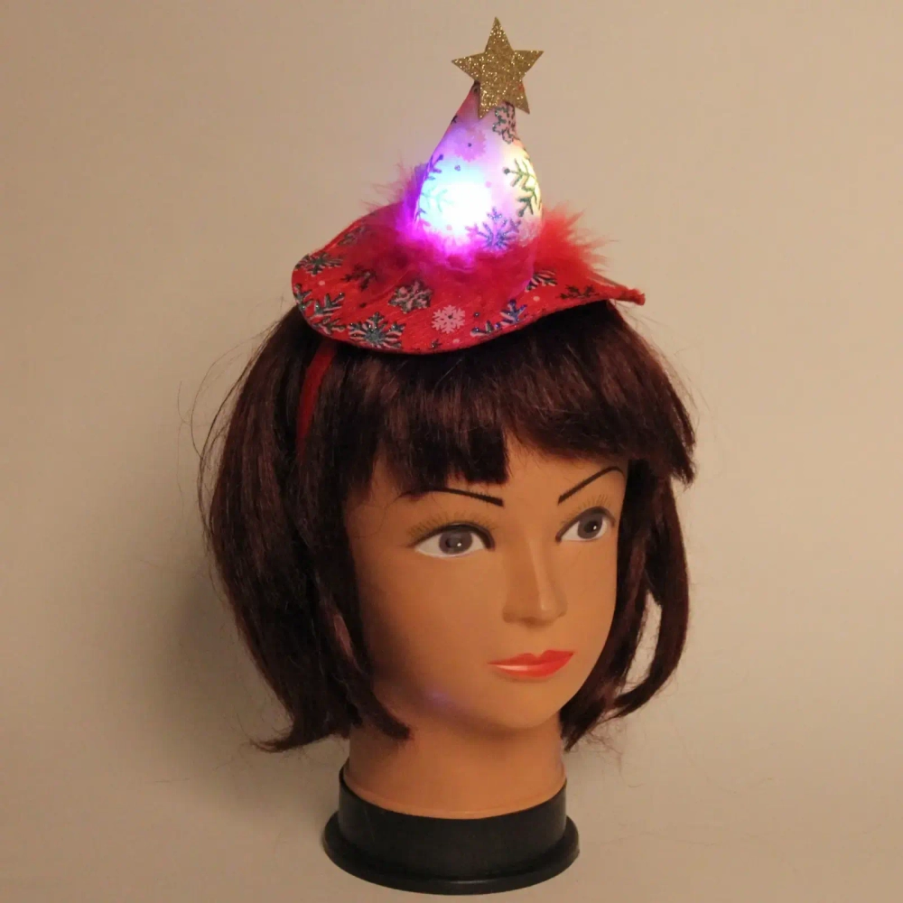 Ободок карнавальный с подсветкой «Колпак с звездой»