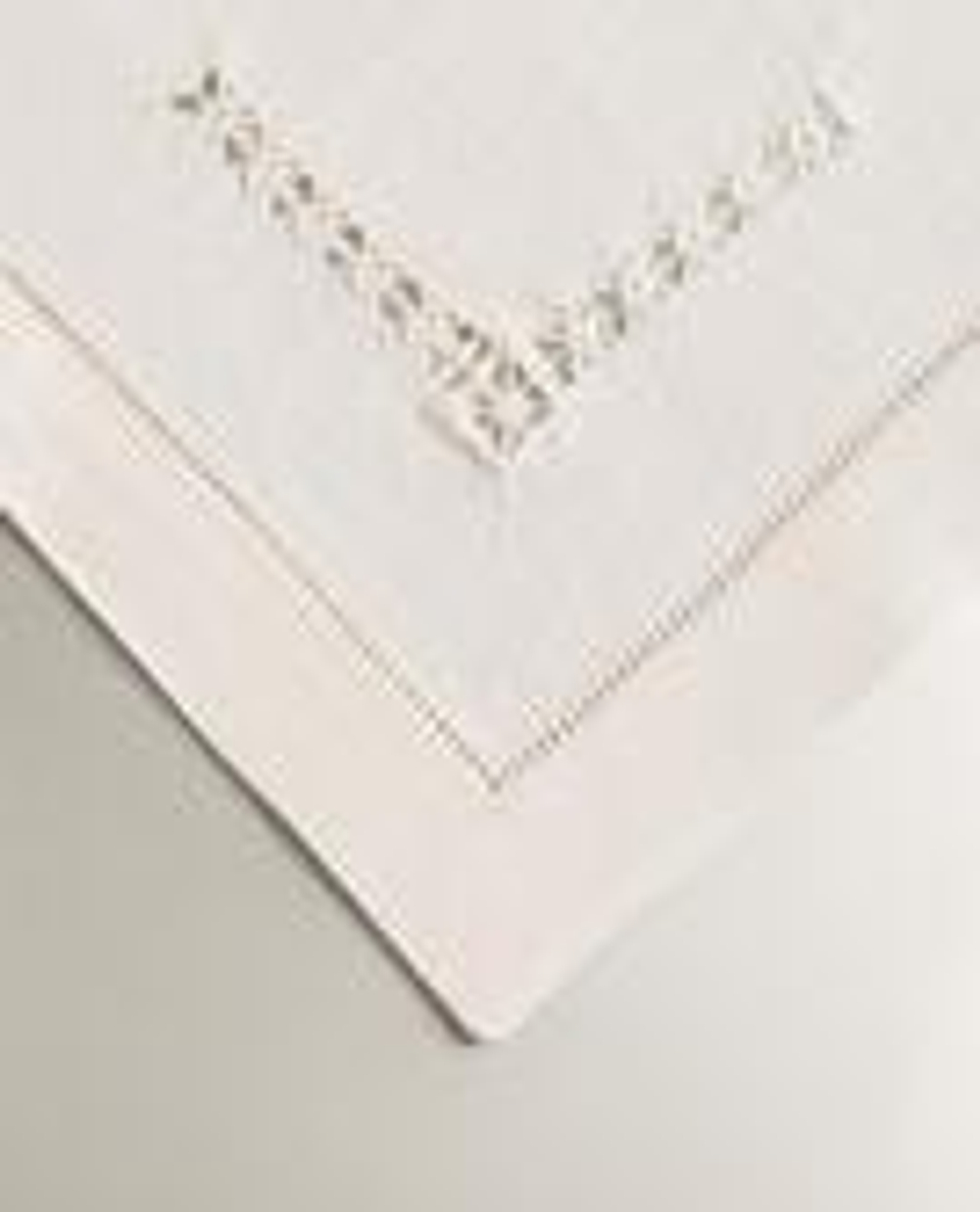 ZARA HOME НАБОР ЛЬНЯНЫХ САЛФЕТОК С МЕРЕЖКОЙ (2 ШТ.), ЭКРЮ