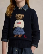 Хлопковый свитер с рисунком медвежонка Ralph Lauren