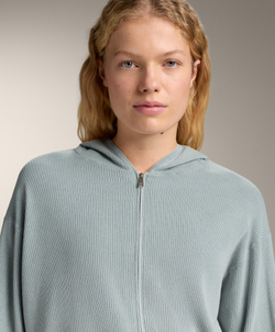 Oysho Трикотажная куртка с капюшоном, серо-голубой