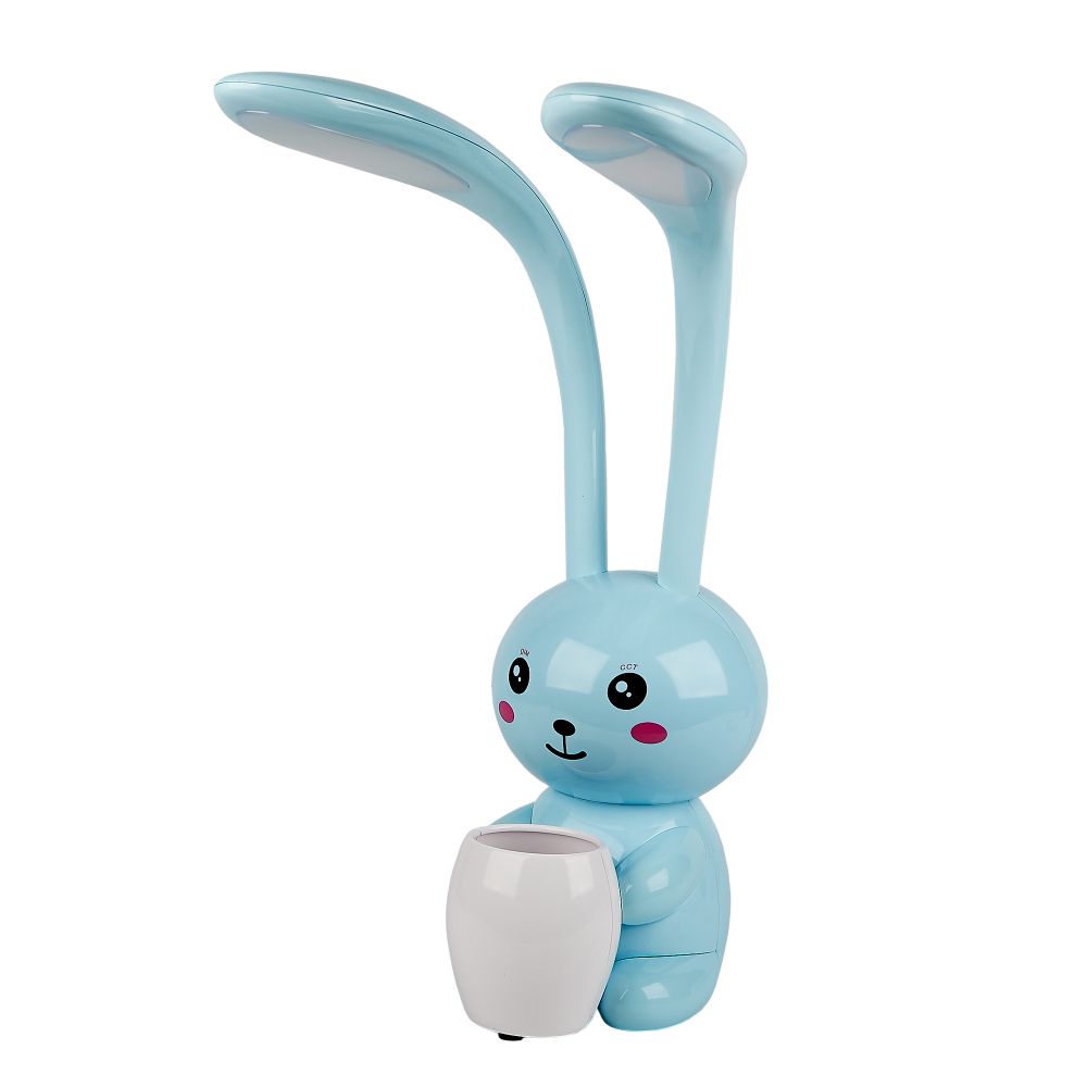 ULM-D160 12W-3000-6000K-DIM BLUE Светильник настольный светодиодный Заяц. с подставкой под канцелярские принадлежности. Сенсорный выключатель. Диммер. Синий. TM Uniel