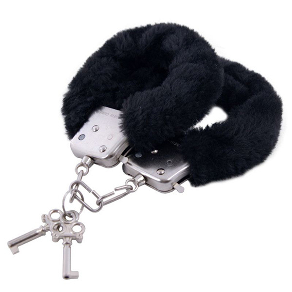 Наручники с чёрной опушкой ToyFa Basic 951031