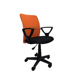 Кресло "Том" (спинка оранжевая ткань/сиденье черная ткань)