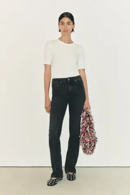 ZARA ДЖИНСЫ BOOTCUT CONTOUR СО СРЕДНЕЙ ПОСАДКОЙ — ZW COLLECTION, ЧЕРНЫЙ