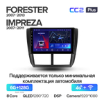 Teyes CC2 Plus 9" для Subaru Forester, Impreza 2007-2013