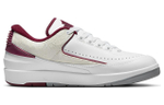 Jordan Air Jordan 2 "Cherrywood" shock absorption, non-slip, wear-resistant, low-cut retro basketball shoes, white wine red