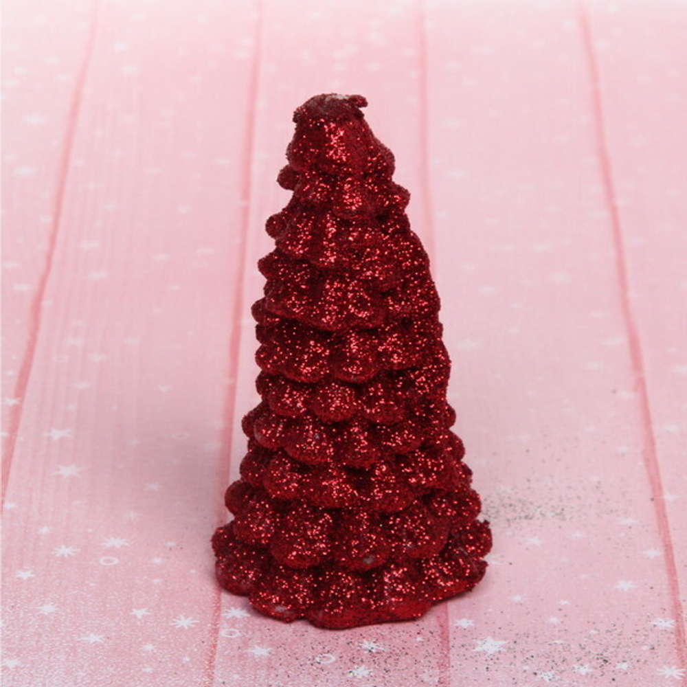 Свеча новогодняя «Сказочная ёлочка» 5,5х10 см, красный