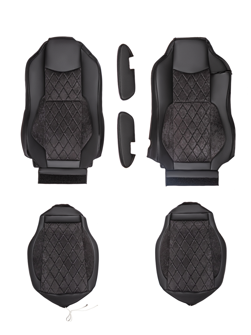 Чехлы Люкс FAW J7 (экокожа, черный, серая вставка)