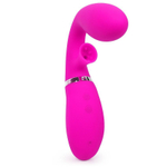 Ярко-розовый вибромассажёр с клиторальным отростком Magic Finger - 29 см. (Цвет: ярко-розовый)