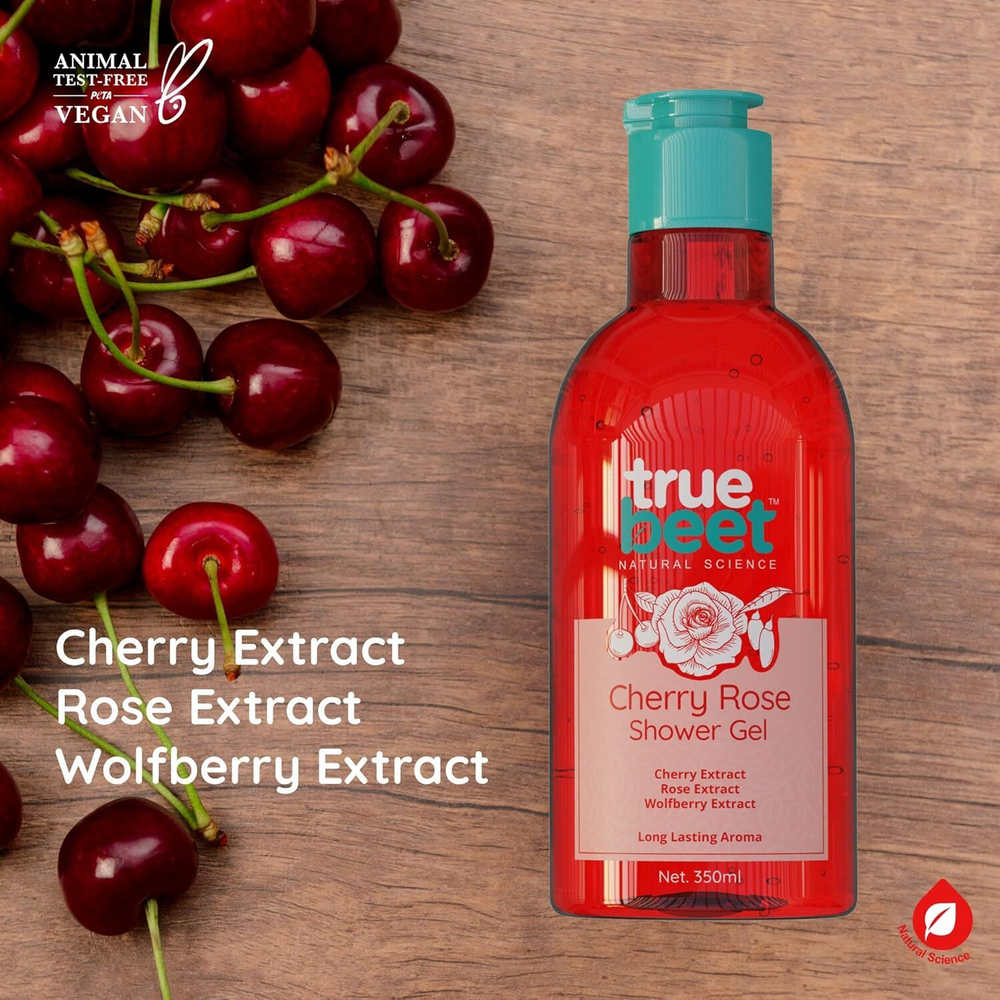 Гель для душа Truebeet Cherry Rose Body Wash с ароматом вишни, розы и волчьей ягоды (350 мл)