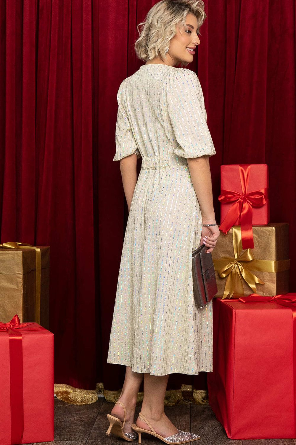 Платье праздничное Мадлен (белое золото) П14603-18М LT Collection