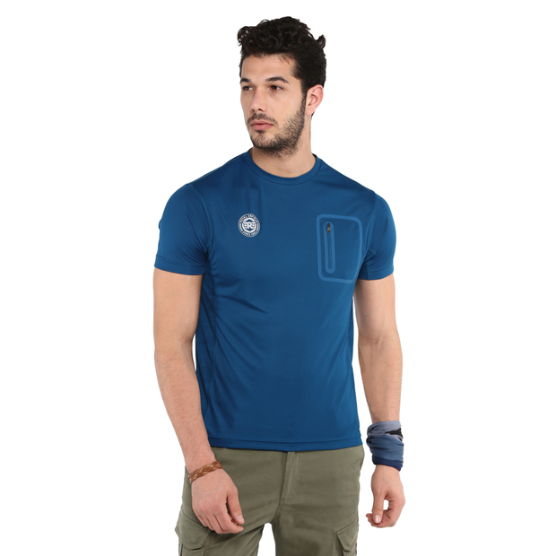 Футболка мужская Royal Enfield, цвет - синий, размер - L, арт. RLATSM000333 (TSSS20033DEEP TEAL)