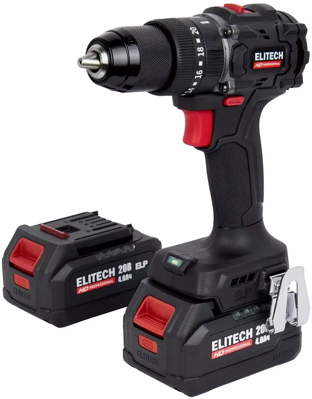 Дрель-шуруповерт Elitech CD 20ISL2 (E2201.041.02) 80Вт аккум. патрон:быстрозажимной (кейс в комплекте) (205723)